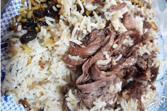 ته چین گوشت از غذاهای محلی گرمسار ته چین گوشت